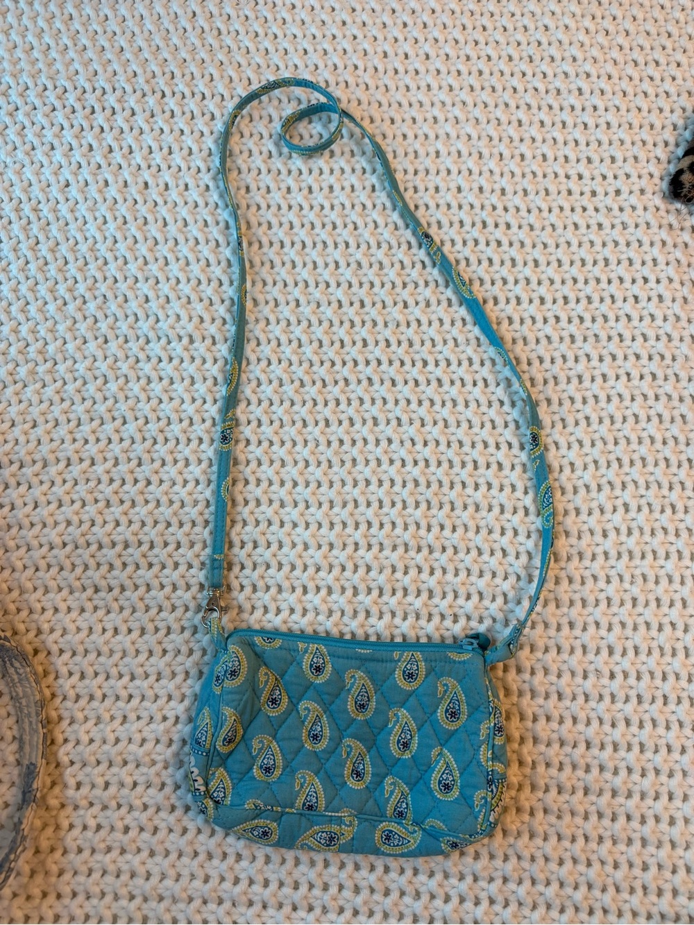 Vera Bradley Teal Quilted Paisley Crossbody